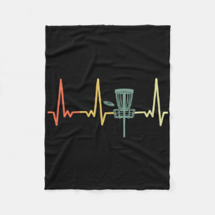 Retro Heartbeat Disc Golf Fleece Blanket