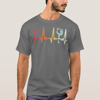 Retro heartbeat figure skating vintage pulse ice s T-Shirt