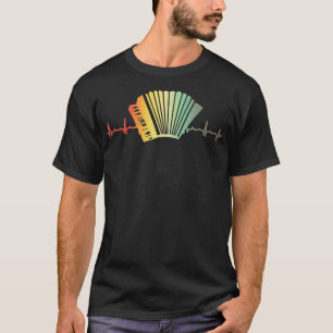 Retro Heartbeat Piano Air Accordion  Squeezebox T-Shirt