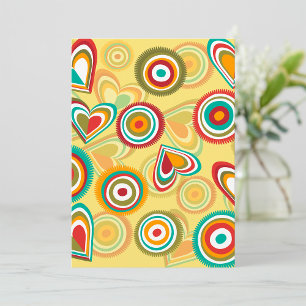 Retro Hearts And Circles Invitation