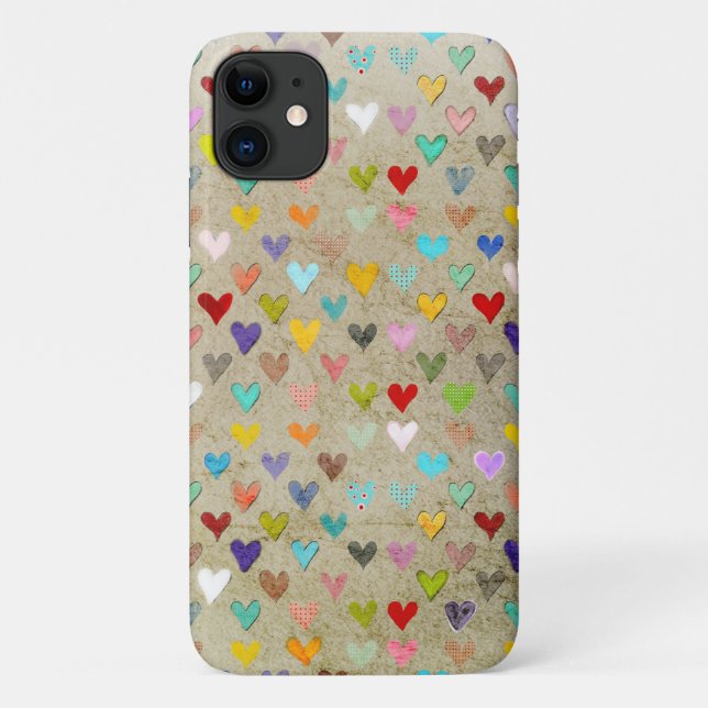 Retro Hearts Case-Mate iPhone Case (Back)