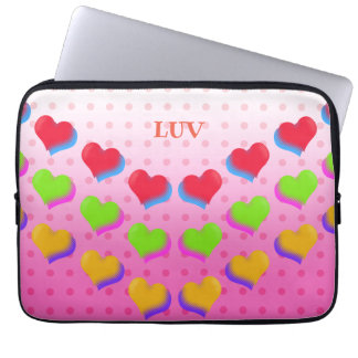 Retro Hearts Design Laptop Sleeve