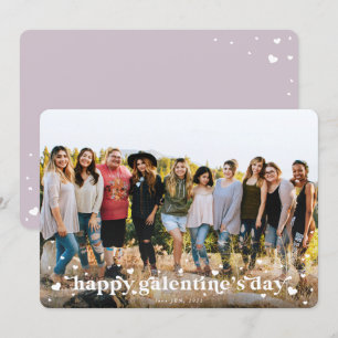 Retro Hearts Happy Galentine's Day Photo Card