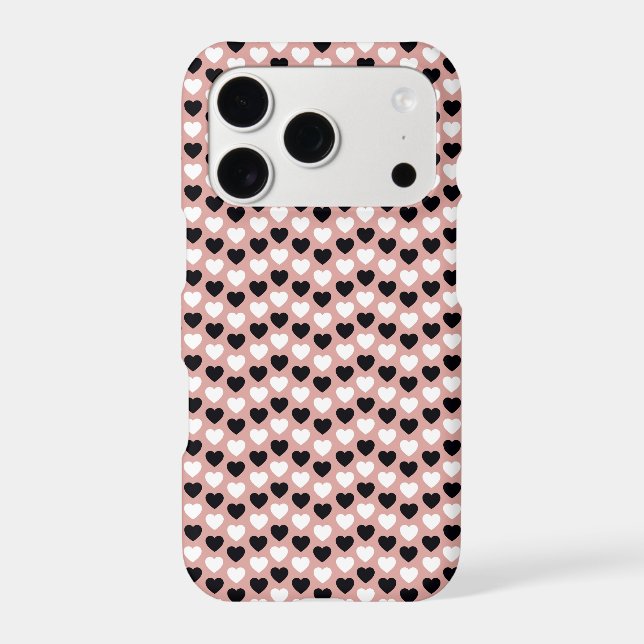 Retro Hearts Pink Black & White (Back)