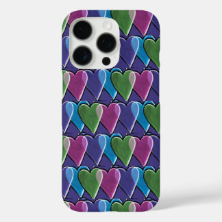 Retro Hearts Valentine's Day Pattern iPhone 16 Pro Case