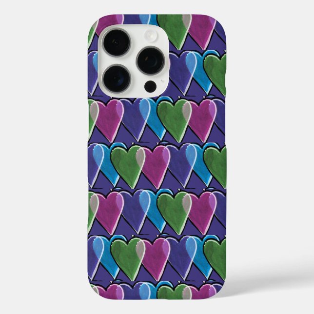 Retro Hearts Valentine's Day Pattern               Case-Mate iPhone Case (Back)