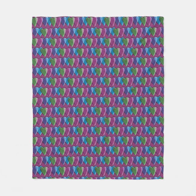 Retro Hearts Valentine's Day Pattern               Fleece Blanket (Front)