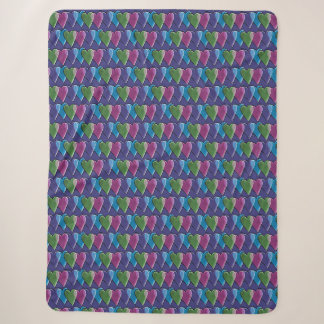 Retro Hearts Valentine's Day Pattern Sherpa Blanket