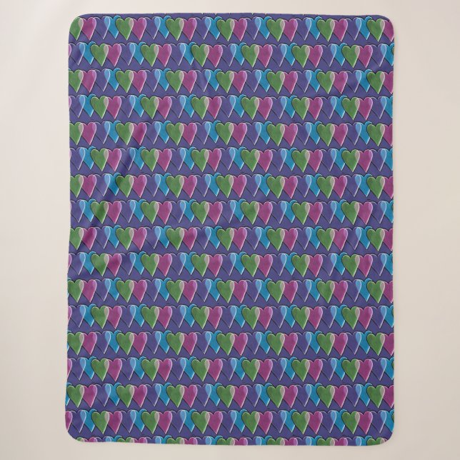 Retro Hearts Valentine's Day Pattern               Sherpa Blanket (Front)