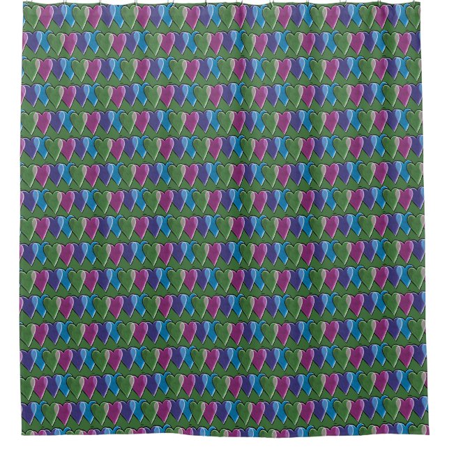Retro Hearts Valentine's Day Pattern               Shower Curtain (Front)
