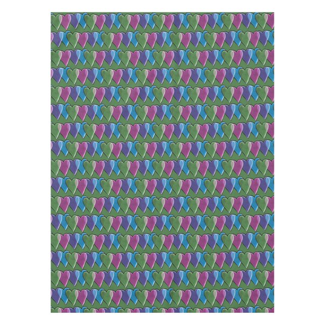 Retro Hearts Valentine's Day Pattern               Tablecloth (Front)