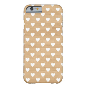 Retro hearts wood background girly heart pattern barely there iPhone 6 case