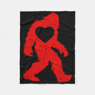 Retro Heat Love Bigfoot Sasquatch Outfit Men Boy Fleece Blanket