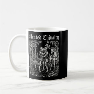Retro Heated Chivalry Mediaeval Knights Kissing Coffee Mug