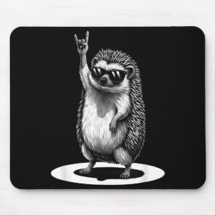 Retro Hedgehog Rock Music Men Kids Women Funny Ani Mouse Mat