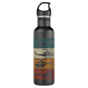 Retro Helicopter Pilot Vintage Aviation 710 Ml Water Bottle