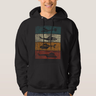 Retro Helicopter Pilot Vintage Aviation Hoodie