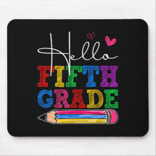 Retro Hello 5th Grade First Day Of School Boys Gir Mouse Mat