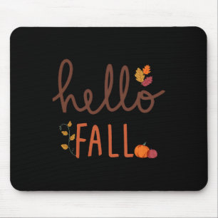 Retro Hello Fall Leopard Pumpkin Autumn Season Tha Mouse Mat