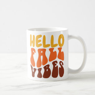 Retro Hello Fall Vibes Pumpkin Spice Cosy Fall Coffee Mug