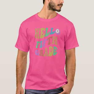 Retro Hello Fifth Grade Teacher I Teach 5th Grader T-Shirt