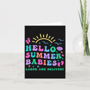 Retro Hello Summer Babies Labour And Delivery Nurs Card