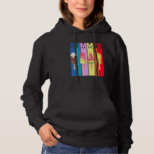 Retro Hello Summer Popsicle Ice Cream Summer Beach Hoodie