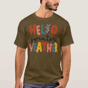 Retro Hello Sweater Weather Lightning Bolt Happy F