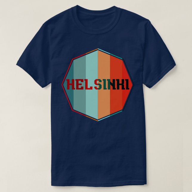 Retro Helsinki Capital Finland T-Shirt (Design Front)