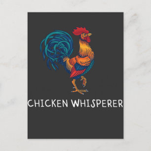 retro hen chicken whisperer poultry farmer postcard
