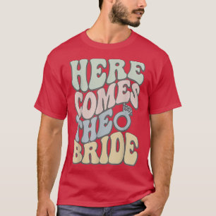 Retro Here Comes the Bride 60's Bridal Wedding Par T-Shirt