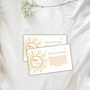 Retro Here Comes The Son Books For Baby Shower  Enclosure Card