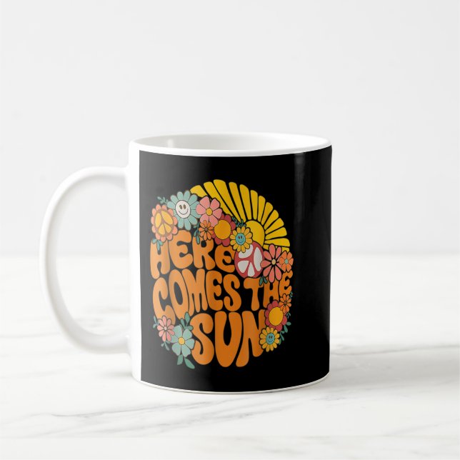 Retro Here Comes The Sun Floral Summer Family Vava Coffee Mug (Left)