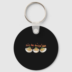 Retro Here For Deviled Eggs Thanksgiving Men Women Key Ring