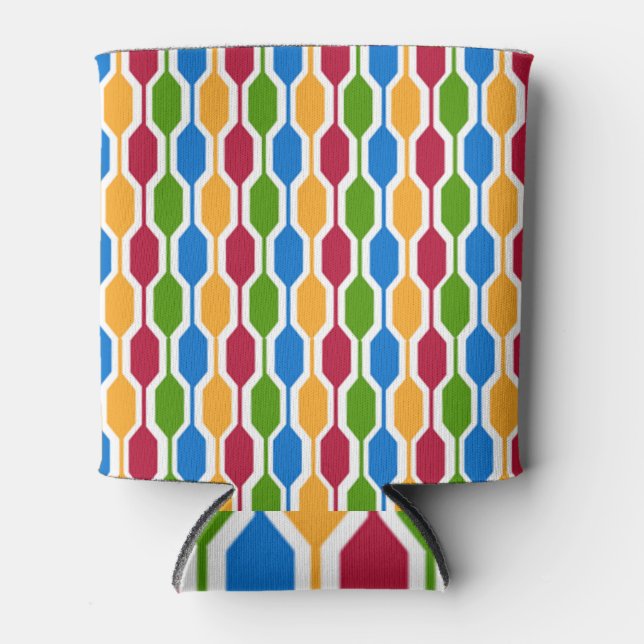 Retro Hexagons Can Cooler (Front)