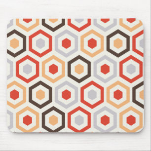 Retro hexagons mouse mat
