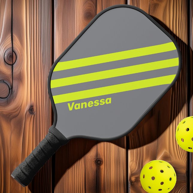 Retro HI VIS Three Stripes with Name Pickleball Paddle (Creator Uploaded)