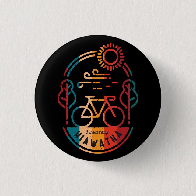 Retro Hiawatha Bike Trail 3 Cm Round Badge (Front)