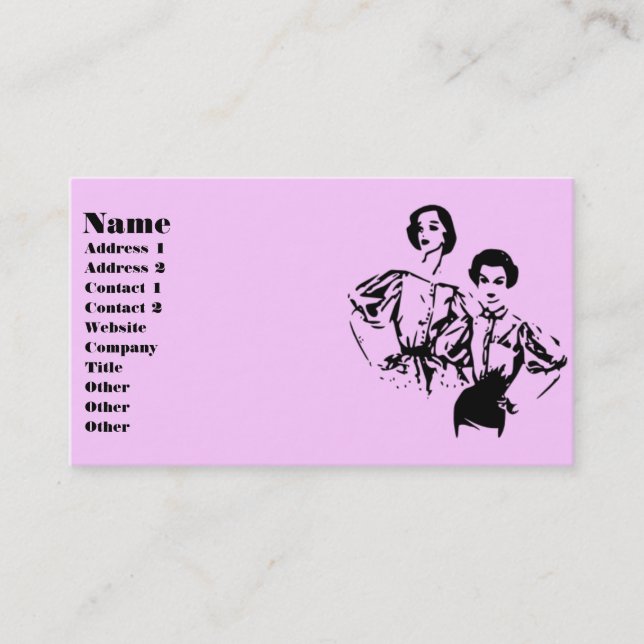 Retro High Fashion Models Business Card (Front)