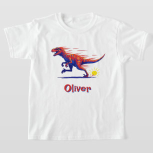 Retro High-Speed Raptor Dinosaur T-Shirt