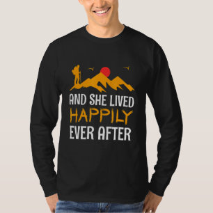 Retro Hiking Hiker On Rock Retro Sunset Mountain 2 T-Shirt