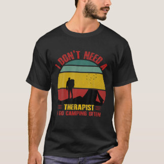 Retro Hiking Hiker On Rock Retro Sunset Mountain T-Shirt