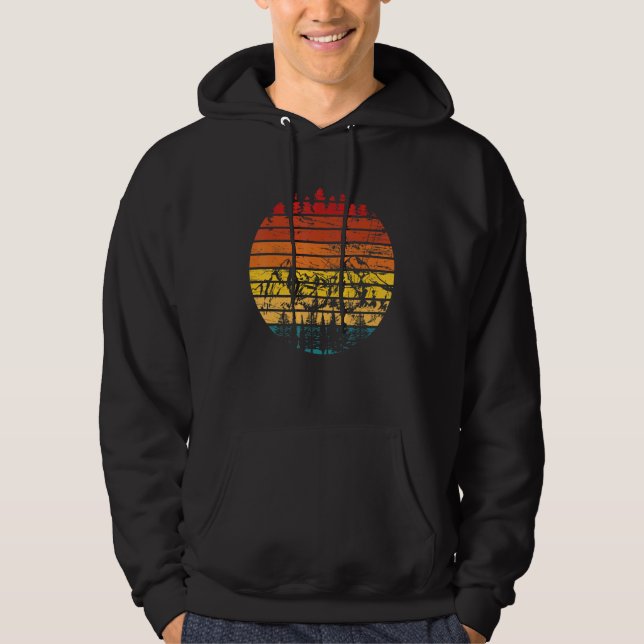 Retro Hiking Hikers Mountain Climbing Camping Natu Hoodie (Front)
