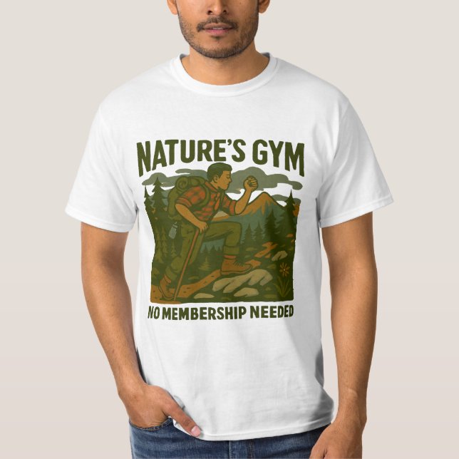 Retro Hiking & Outdoor Fitness T-Shirt (Front)