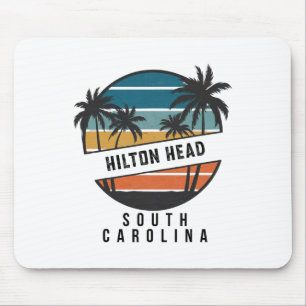 Retro Hilton Head South Carolina Surfboard Surfing Mouse Mat