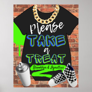 Retro Hip Hop Baby Shower Urban Treat Sign