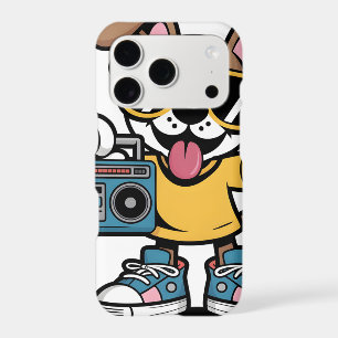 Retro Hip Hop Dog: Cool Cartoon Puppy