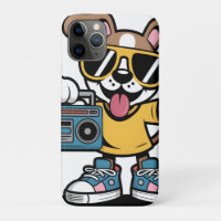 Retro Hip Hop Dog: Cool Cartoon Puppy