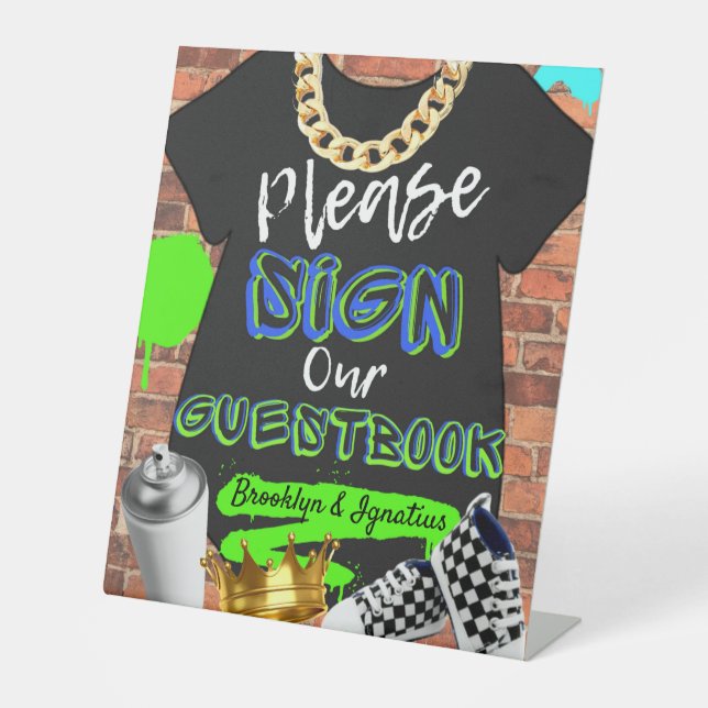 Retro Hip Hop Urban Sign Our Guestbook (Front)