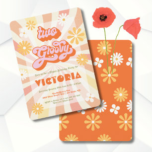 Retro Hippie 70's 60's Two Groovy Birthday Party Invitation